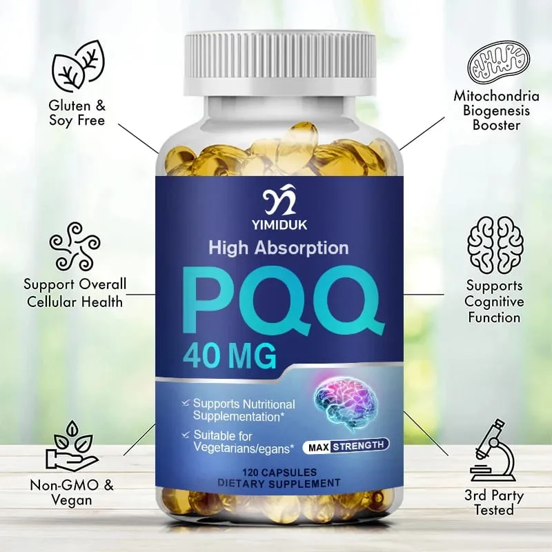 PQQ 膠囊 40 毫克粒線體生物發生支持細胞大腦和心臟健康能量增強認知功能抗氧化劑