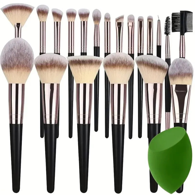 Profissional 3-20 pçs pincéis de maquiagem conjunto macio macio fundação sombra corretivo mistura kabuki ferramenta de beleza feminina