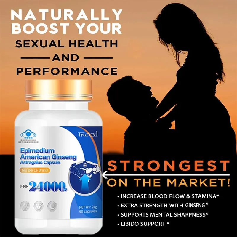 Suplemento de força extra com extrato de epimedium e panax ginseng Suplemento masculino que melhora os níveis de energia masculina — image 1