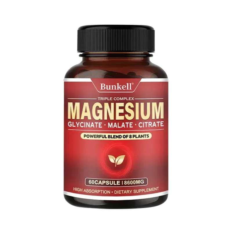 High Absorption Magnesium Glycinate Malate Citrate 100% Chelated Non-GMO Vegetarian Gluten Free 8 600 Mg 120 Capsules