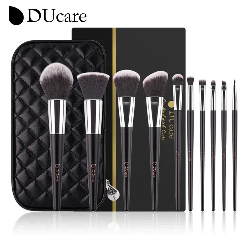 Ducare preto pincel de maquiagem profissional sombra fundação pó macio cabelo sintético pincéis de maquiagem brochas maquillaje