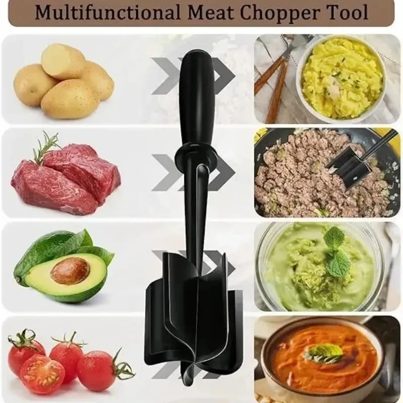 Misturador de salada de frutas manual multifuncional purê chopper batata triturador de carne antiaderente masher cozinha haste de mistura ferramentas de cozinha