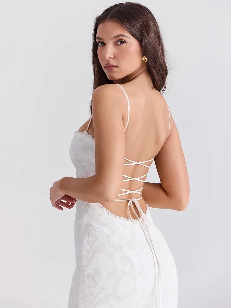 Articat-Women's Sexy Sleeveless Lace Patchwork Backless Bodycon Maxi Dress Elegant Party Club Evening Dress 2024 Summer — image 5