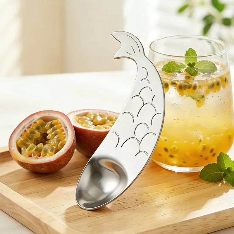 Ferramenta de corte de frutas de paixão, função dupla, colher de frutas de aço inoxidável integrada, fácil limpeza, aparelho de cozinha — image 2