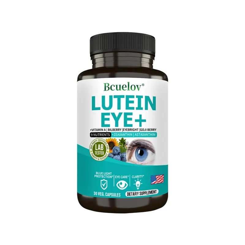 Suplemento de luteína contendo vitamina A, zeaxantina, astaxantina e extrato de mirtilo para apoiar a saúde da visão e dos olhos