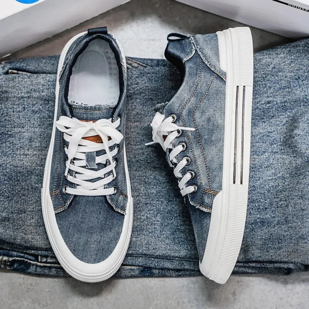 Kasut Kanvas Bernafas Lelaki Sneakers Bertapak lembut Kasut Papan Kasual Rendah Atas Bawah Rata Kasut Lelaki Bergaya Fesyen Zapatillas