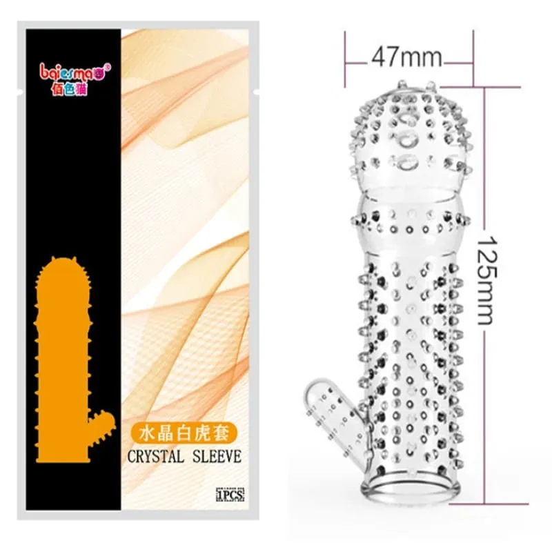 Anel peniano com espinho grande, bainha reutilizável para pênis, manga para ejaculação, atraso no tempo de estimulação, manga para pênis, brinquedos sexuais para homens