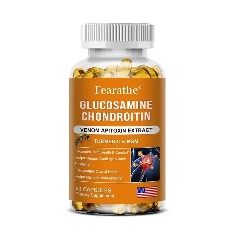 Suplemento de Glucosamina Condroitina MSM e Cúrcuma - Suporte para Cartilagem e Saúde Articular e Flexibilidade Cápsulas Não OGM