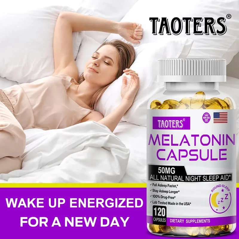 Cápsulas de melatonina 50 mg - promovem o adormecimento rápido, acalmam a mente, suplemento natural para dormir