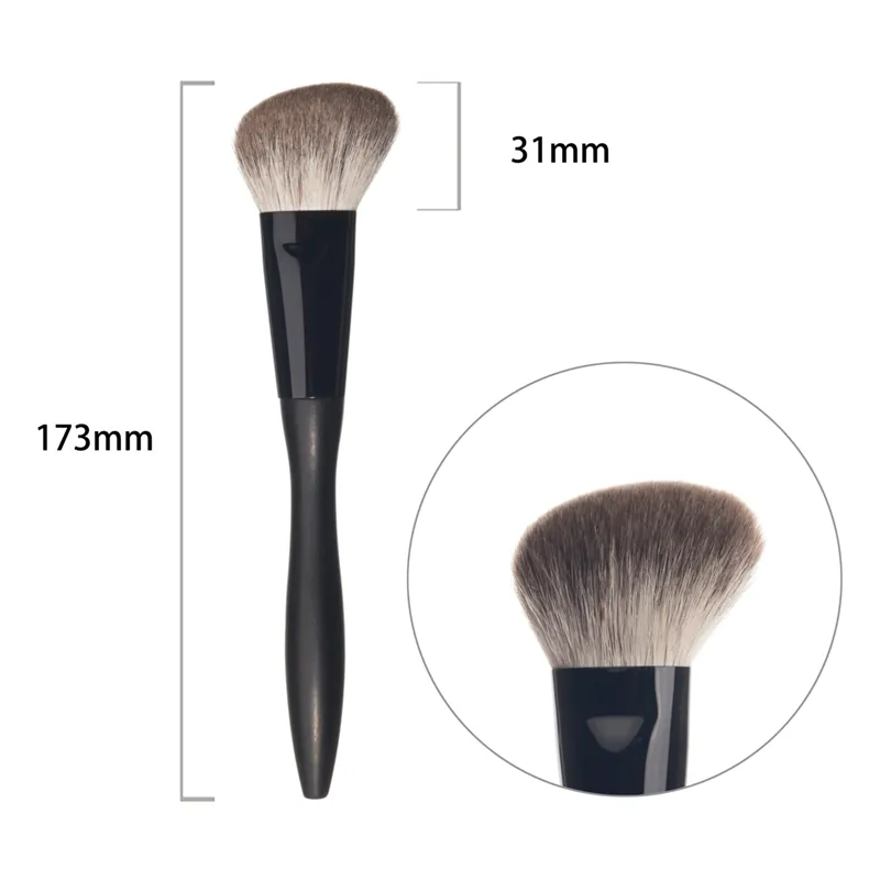 F03 Professional Handmade Makeup Brushes Soft Fox Hair Angled Contour Brush Ebony Handle Cosmetic Tools Make Up Brush