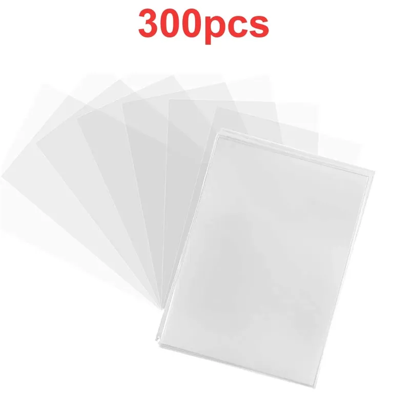 100 pçs transparente cartão de jogo capa clara protetor manga titular para pokmones jogo de tabuleiro id pasta de negociação foto bolsa kit brinquedo
