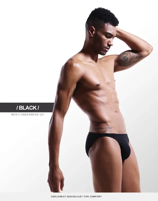 5pcs Men's briefs U convex mode thin stretch sexy low waist tight narrow hem underpants