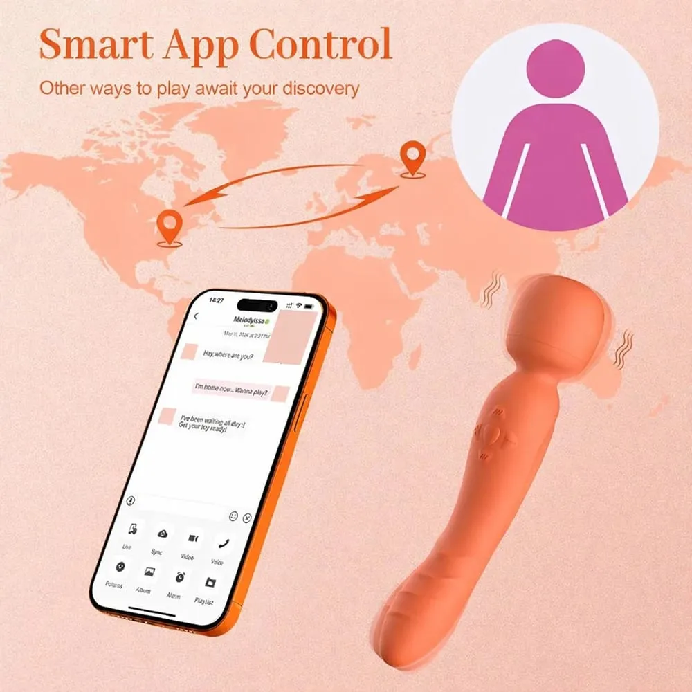 Vibrador varinha mágica av remoto sem fio, aplicativo inteligente, poderoso estimulador de clitóris e ponto g, brinquedo sexual feminino, recarregável por usb, à prova d'água para adultos