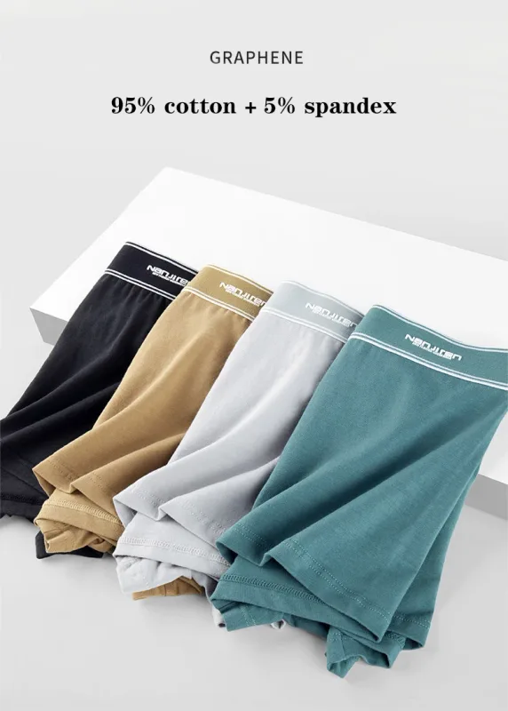 4Pcs/lot Men's Underwear Sexy Boxer Shorts Cotton Panties Man Solid Underpants Male Soft U Convex Lingerie Plus Size L-6XL — image 11