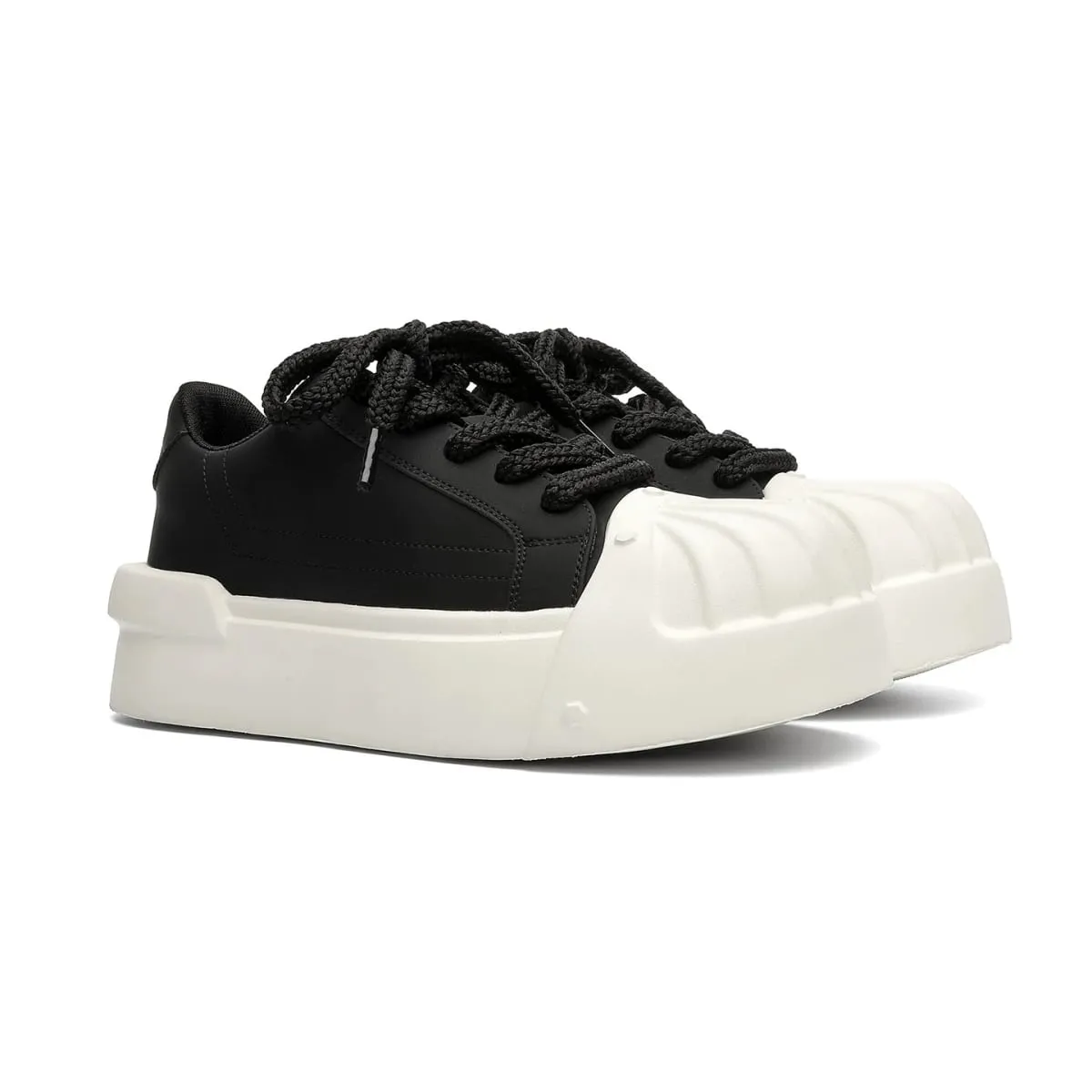 Women Men Sneakers Low-top Shell-head PU Leather Thick-soled Heightening Unisex Leisure Trendy Retro Shoes Men Chunky Trainers