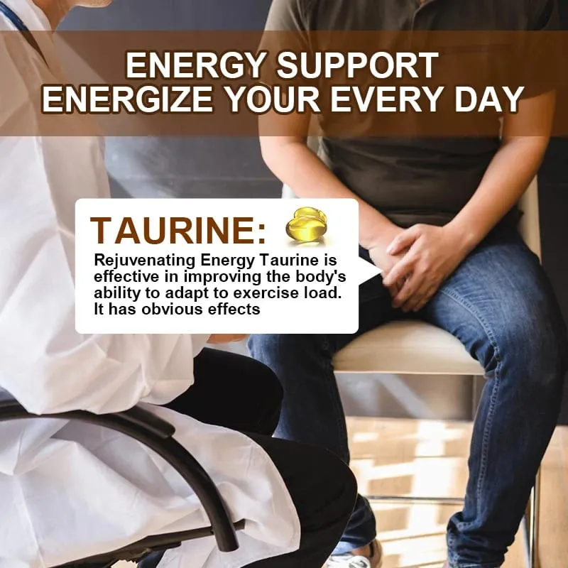 Compre 1 e ganhe 1 grátis! Suplemento de Taurina Premium para Foco e Exercício, Aumenta a Resistência, Reduz a Fadiga e a Função Cardiovascular