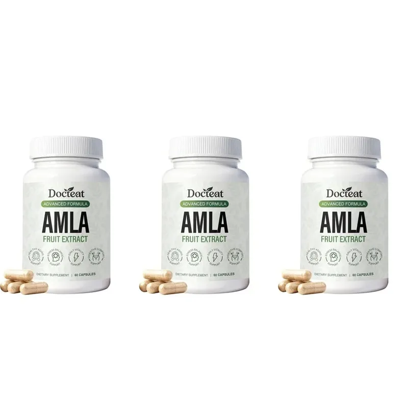 Docteat Amla Fruit Extract Capsules Immune Function Support Skin Health Support with Vitamin C B3 CoQ10 PQQ 60 Capsules