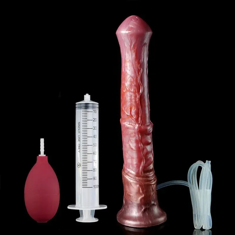 Ejaculating Horse Dildo 10 Modes Vibrator Female Clit Stimulator Silicone Animal Penis With Sucker Sex Toy For Women Men