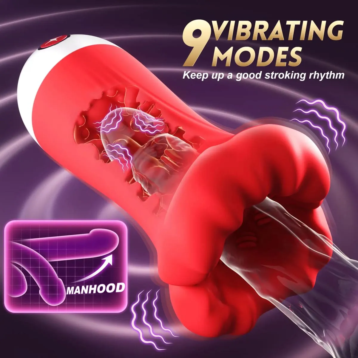 Masturbador masculino com bomba vibratória, Stroker de 9 velocidades, simulador de boquete de garganta profunda de 4,98 polegadas, sucção de controle por aplicativo para homens adultos