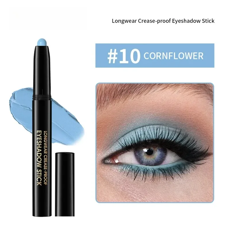 6 cores sombra lápis vara brilhante e fosco à prova dwaterproof água metálico brilho sombra de olho iluminador lápis sombra cosméticos
