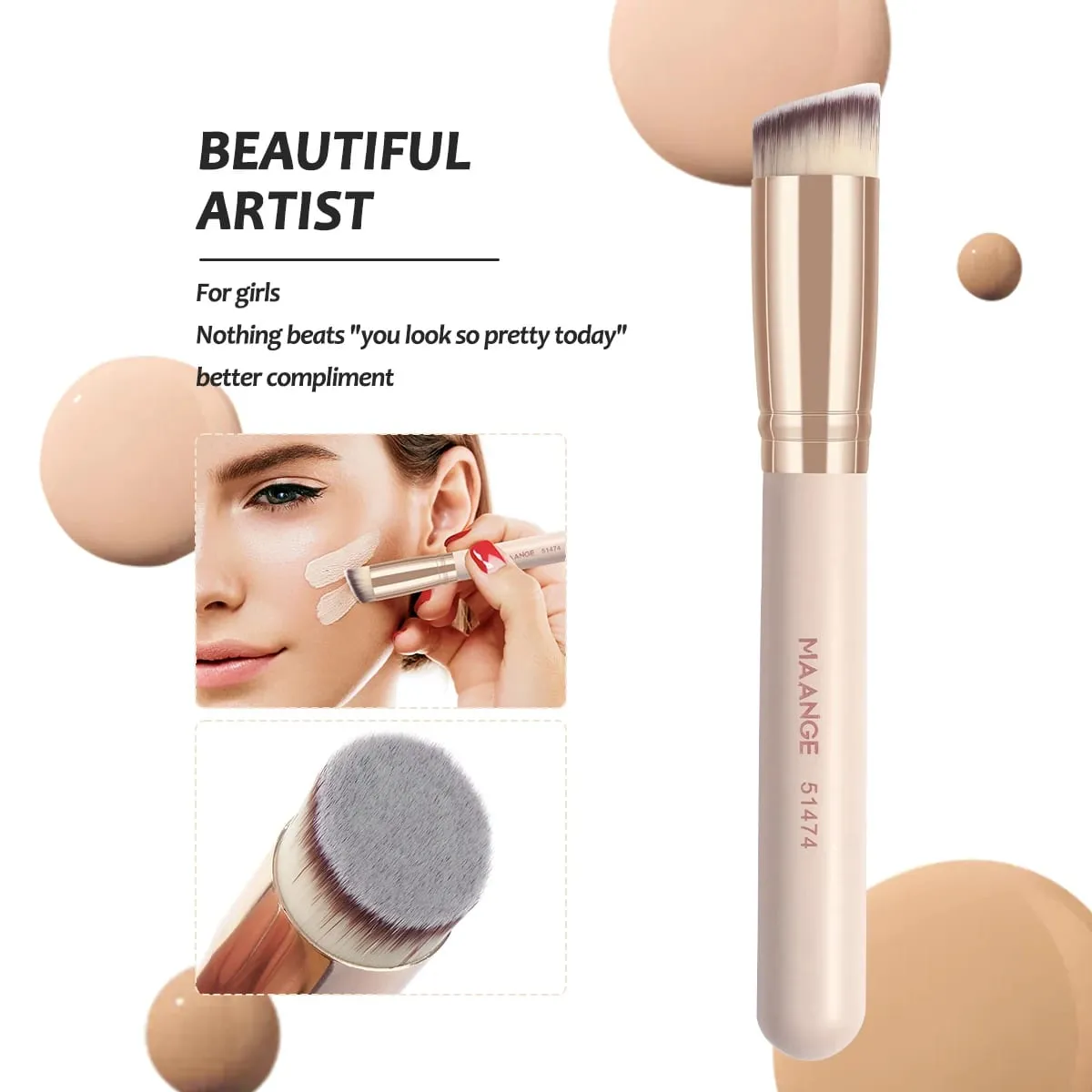 7 pincéis de maquiagem para base cosmética, pó corretivo, blush, mistura de cerdas macias, ferramentas de beleza