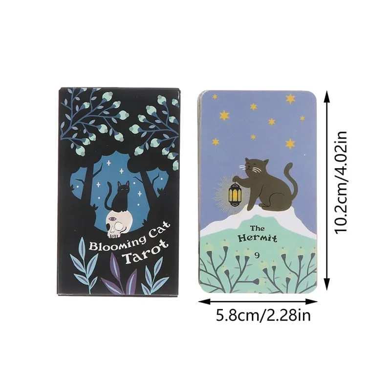 Blooming Cat Tarot Card Misterioso Adivinhação Oracle Card Board Game Inglês Jogando Cartas