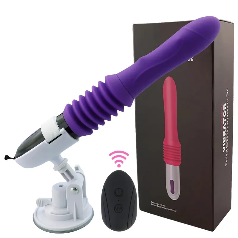 Vibrador telescópico vibrador automático para cima massageador ponto g empurrando buceta retrátil vibrar brinquedos sexuais de tamanho grande para mulheres