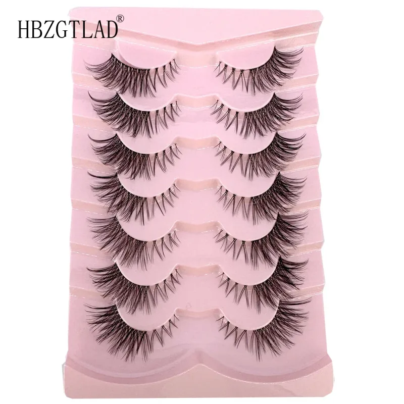 7/8PairsCat Eye Eyelashes manga Lashes 3D Clear Band Lashes naturalHalf Lashes End Eye Elongated Mink Eyelashes Fluffy Eyelashes