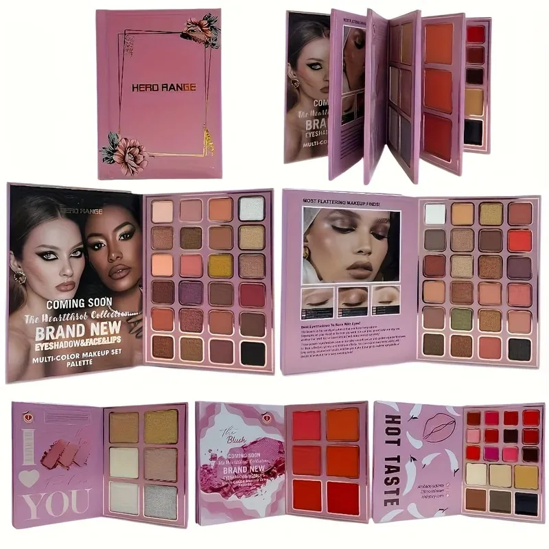 Paleta de maquiagem multi 78 cores com pincéis Matte Shimmer Eyeshadow Blush Destaque Lip Gloss Conjunto Presente de Natal