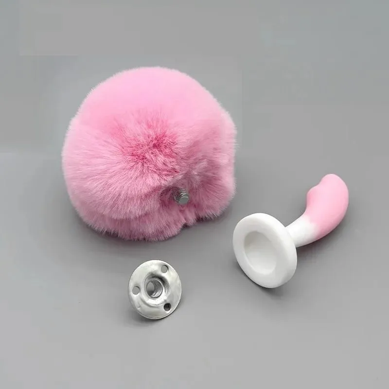 Pequeno silicone butt plug vibrador vaginal plug com destacável falso macio raposa coelho cauda para casal anal grânulo dilatador brinquedos sexuais