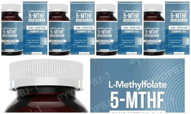 L Metilfolato 5 MTHF 15mg Mais Metil B12 Vitamina B9 Forma Ativa Suplemento Nutricional 60 Cápsulas