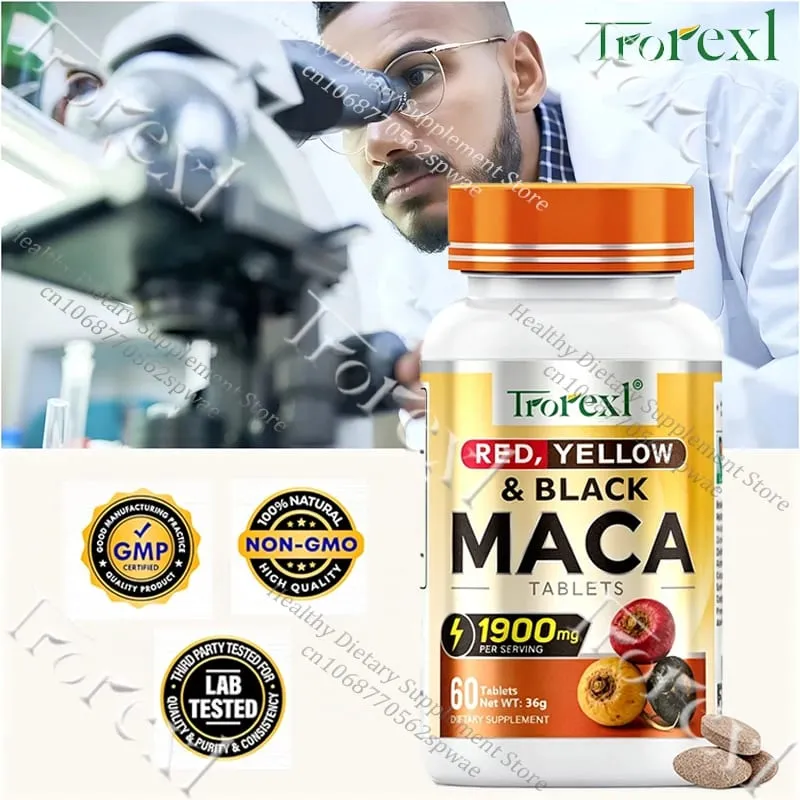 Suplementos de Desempenho Masculino – Apoiam a Resiliência, Confiança Física e Resistência com Mistura de Raiz Tricolor