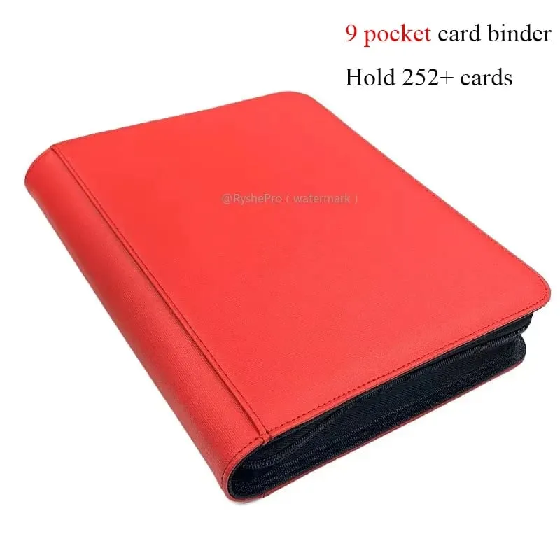4 ligantes toploader de bolso tcg para pkm detém 112 + 3 "x4" suporte de cartão de couro bolsos dupla face para cartões mtg ptcg