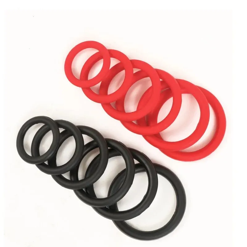 Novo 6 pçs silicone pênis anel ejaculação atraso galo anéis pau ereção cockring masculino castidade adulto brinquedos sexuais para homens