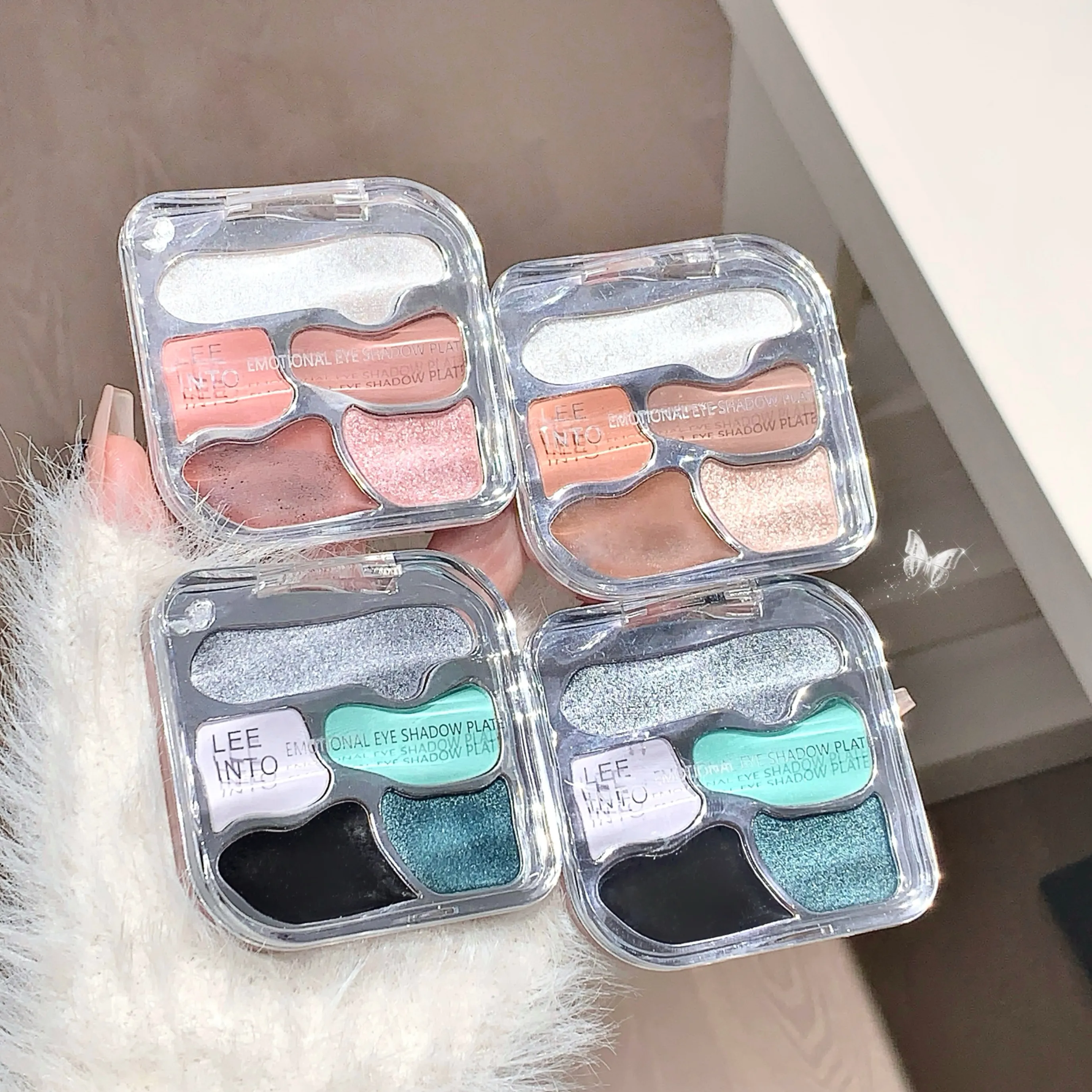 Paleta abrangente de sombras de olhos de cinco cores, contorno fosco, destaque e desenvolvimento de cores, paleta tudo-em-um