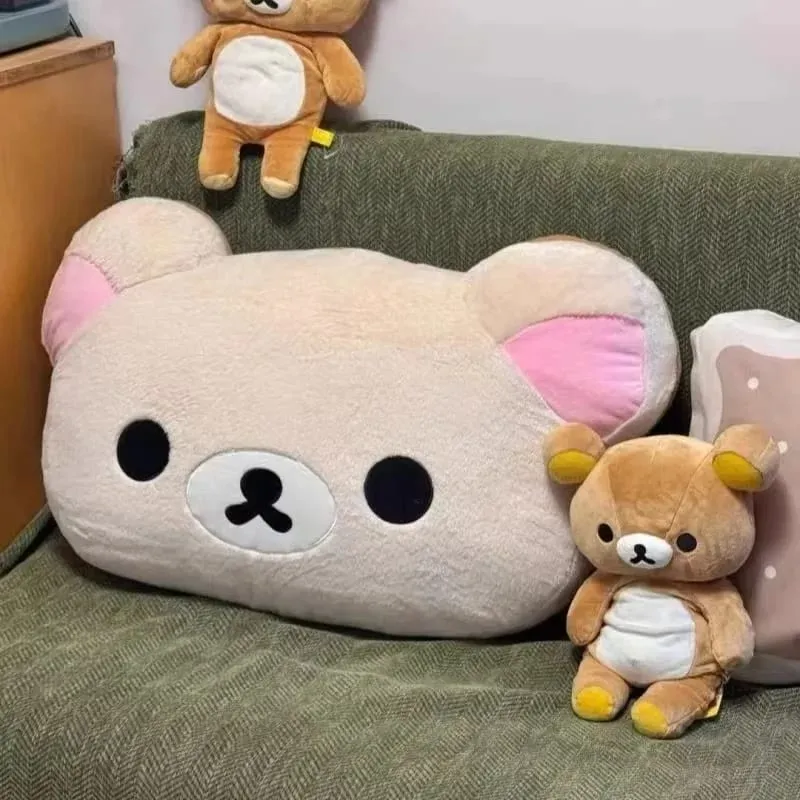 Rilakkuma Bear Plush Pillow Dual Sided Large Soft Bedside Cushion Nap Pillow Dormitory Stuffed Doll Birthday Gifts For Fan