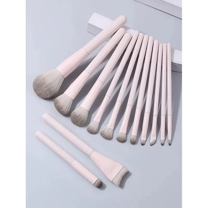 Conjunto de pincéis de maquiagem macios e macios, 13 peças, ideal para iniciantes de maquiagem, funciona para base, blush e sombra, para um visual de maquiagem impecável