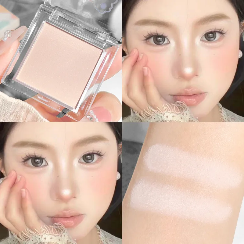 Paleta de sombras fosca branca, base de vinco, iluminador, à prova d'água, de longa duração, brilho, maquiagem para os olhos