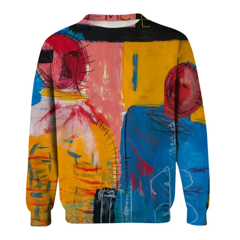 Men's Graphic Sweatshirts For Men Graffiti Pullover Long Sleeve Sweatshirt Crew Neck Fashion Daily Casual Holiday Vacation New — image 19