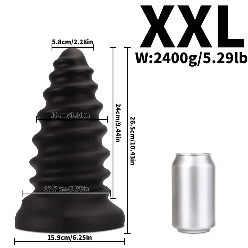 Enorme plugue anal treinamento anal dilatador grande vibrador bunda longo parafuso butt plug grande brinquedo sexual gay para mulheres homens massagem de próstata 18