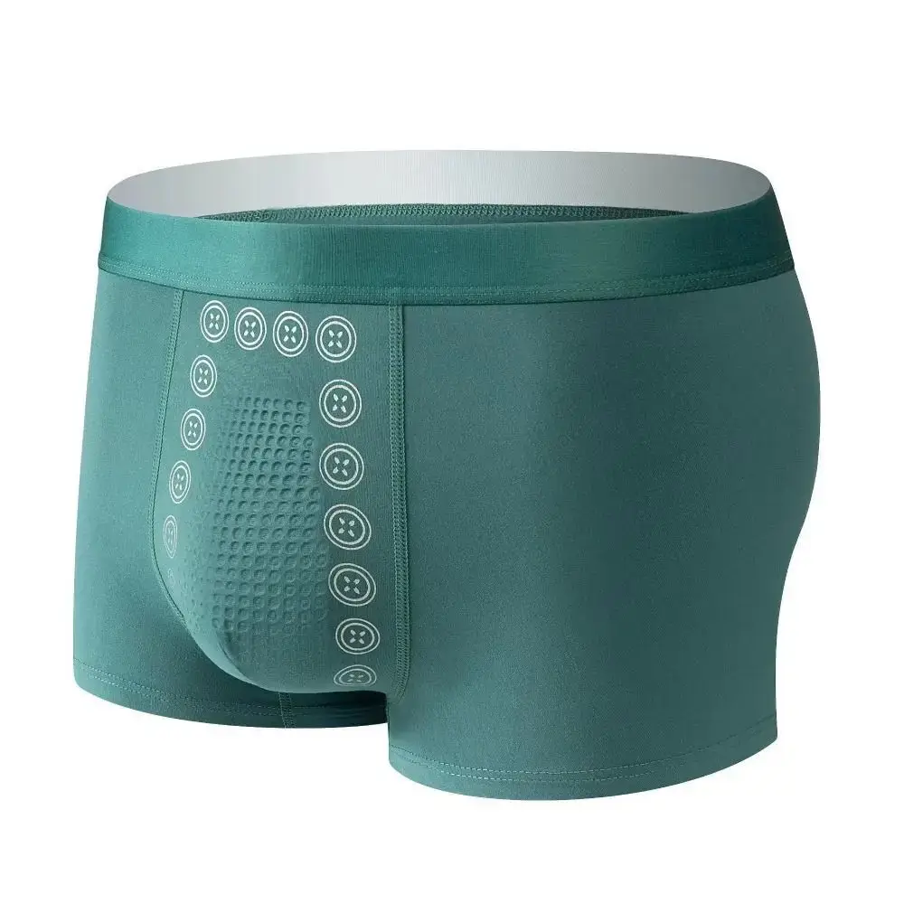 Cueca masculina de poliéster, cueca boxer de terapia magnética de fibra extensível, cuecas confortáveis ​​para uso casual