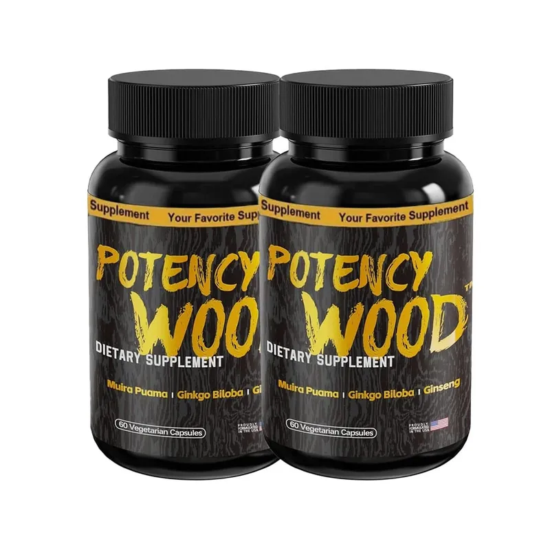 Cápsulas Potency Wood Vitality Boost - Suplemento Energy Libido Focus - Ginseng Ashwagandha Herbal Supplements 60 Cápsulas