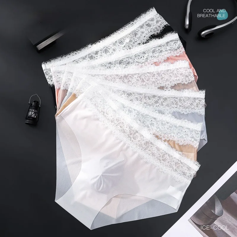 Pantalon Triangle en soie glacée pour hommes, sous-vêtements fins et respirants sans trace, taille basse, doux, sans couture, confortables