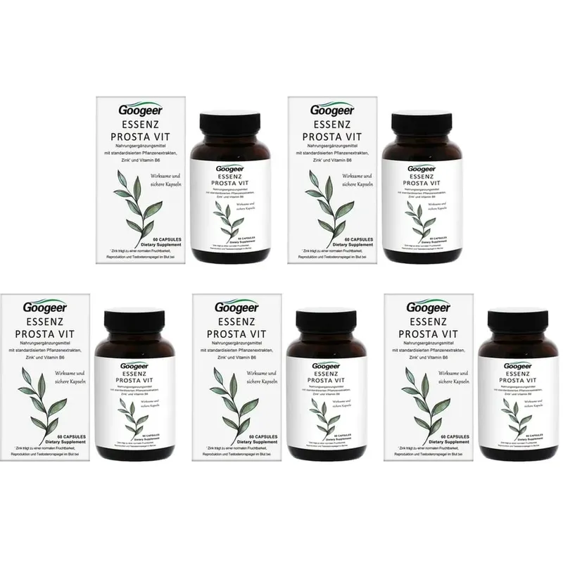 Googeer Prosta Vit Essenz Cápsulas para Homens Suporte à Saúde da Bexiga e do Trato Urinário com Zinco Vitamina B6 Saw Palmetto 60 Contagem