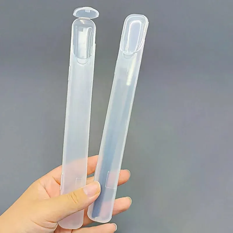 1 pçs portátil transparente maquiagem escova caixa de armazenamento com capa sobrancelha lápis pincéis de maquiagem organizador pauzinho caso ferramenta de beleza