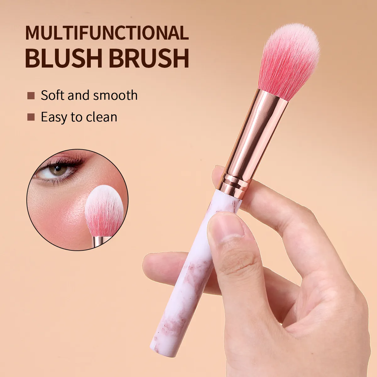 Conjunto de pincéis de maquiagem para pó solto, 4 unidades, blush e destaque, aplicação suave, ferramentas cosméticas para iniciantes de maquiagem