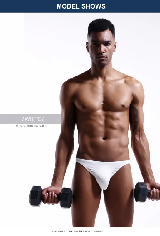 3PC Men's briefs Men's briefs U convex Modal thin stretch sexy low waist tight narrow bottom pants — image 10