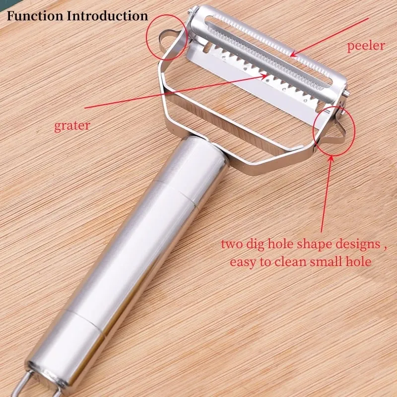 1 Pack Of Stainless Steel Peeler Kitchen Multifunctional Vegetable Cutter Fruit And Vegetable Tools Potato Carrot Melon Grater