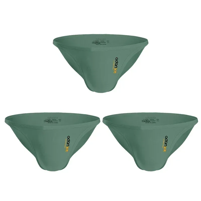 Cuecas modais masculinas de cintura baixa, sexy, cor sólida, simples, triângulo, roupa íntima, esportes, respirável, confortável, calcinha masculina