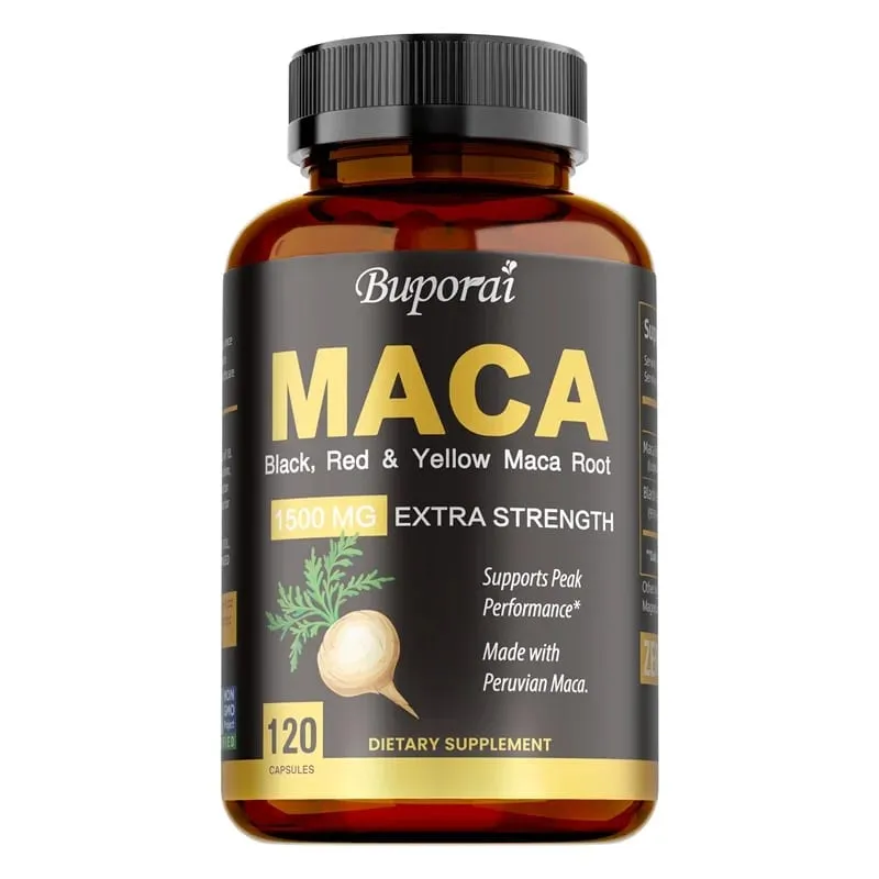 Cápsulas de Maca - Reduz a fadiga Equilíbrio hormonal Regula o humor Melhora o desempenho atlético Aumenta a energia e a resistência
